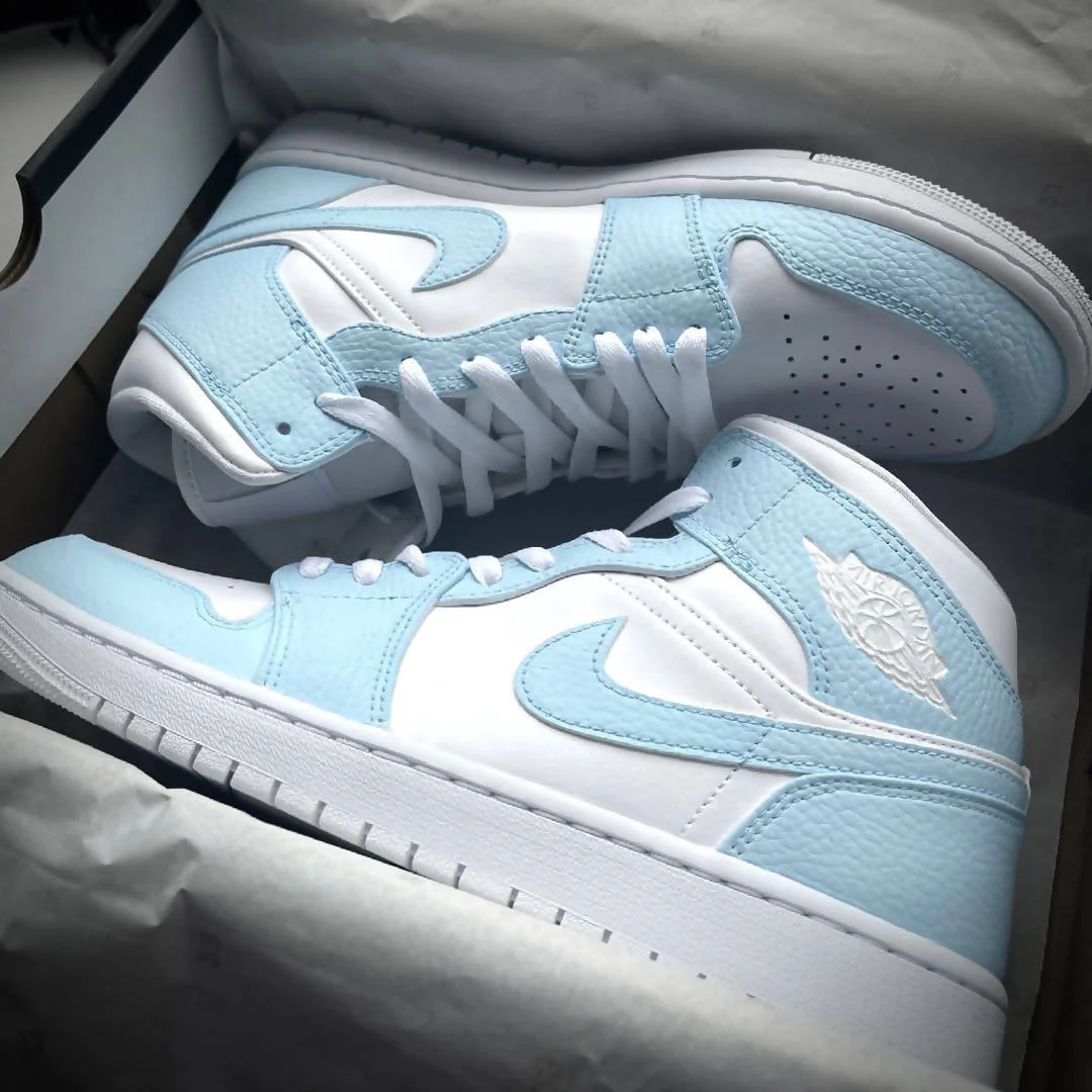 Baby Blue Air Jordan 1 Mid - Image 2