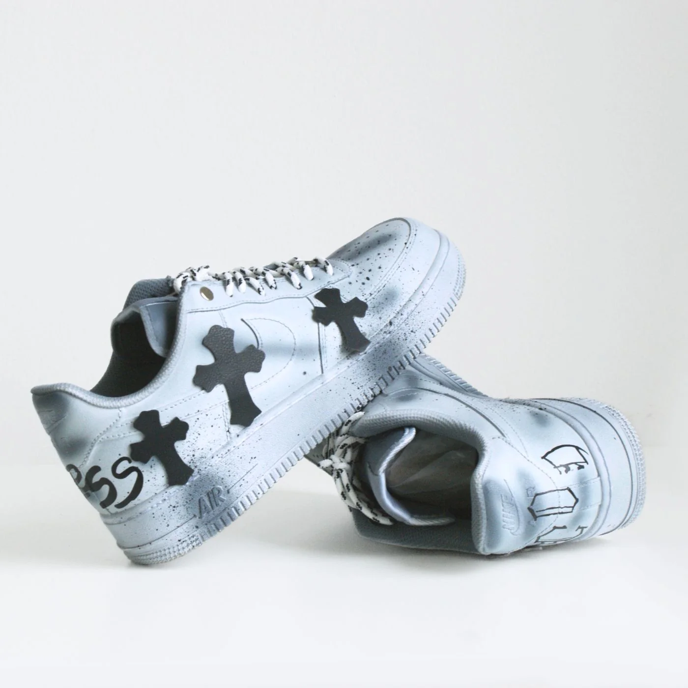 Blue Chrome Hearts Air Force 1 - Image 5