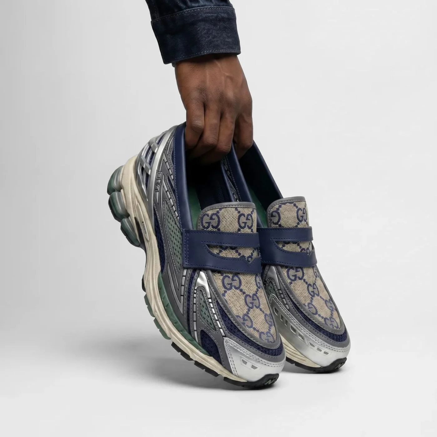 Dark Navy GG New Balance 1906L Loafers - Image 3
