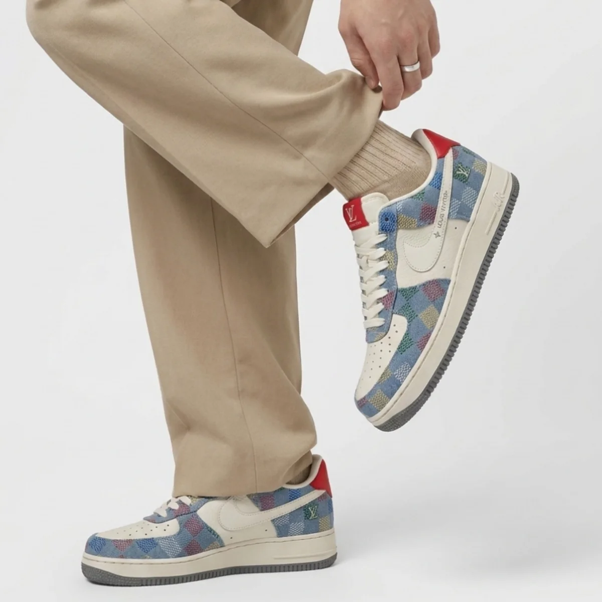 Sky Blue LV Air Force 1 - Image 4